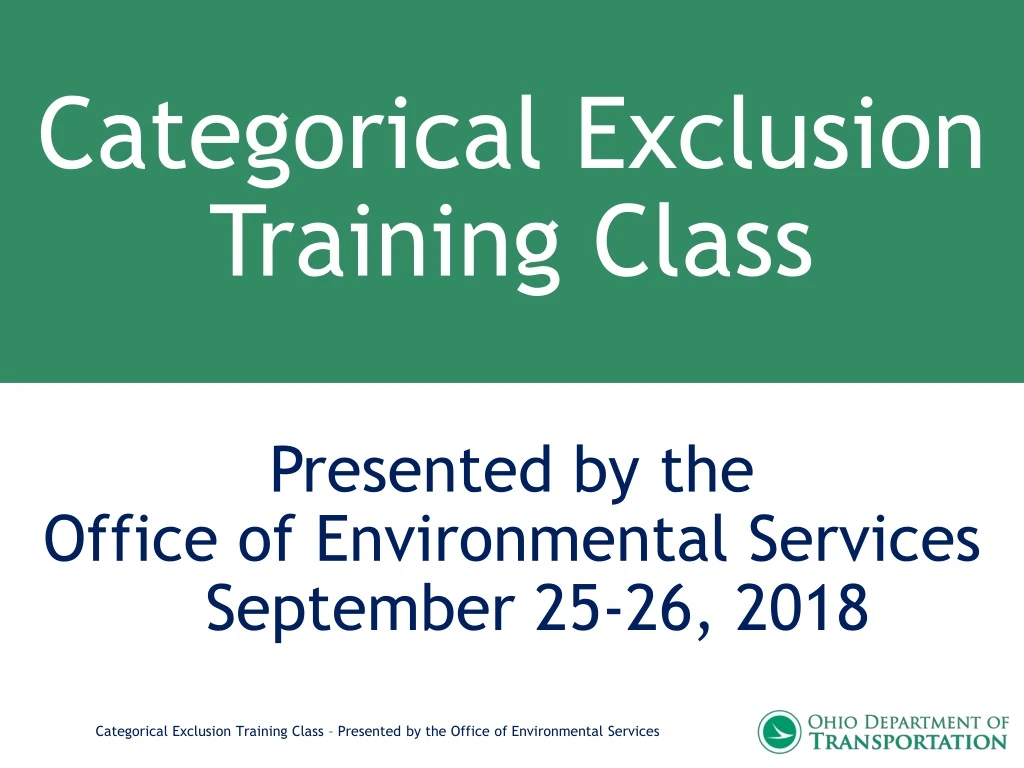 categorical exclusion training class