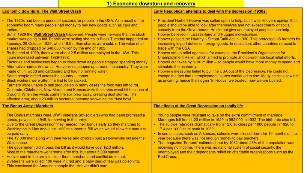 1 economic downturn and recovery