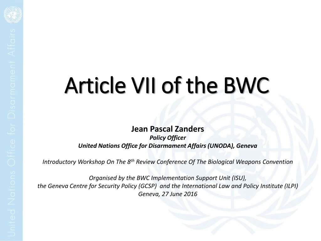 article vii of the bwc