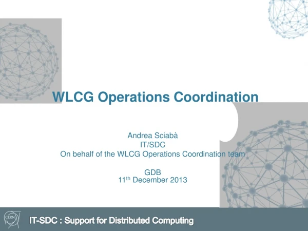 WLCG Operations Coordination