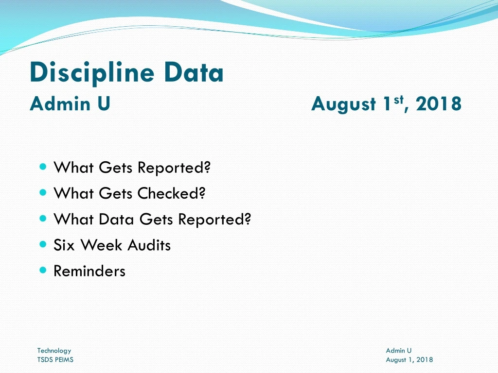 discipline data admin u august 1 st 2018