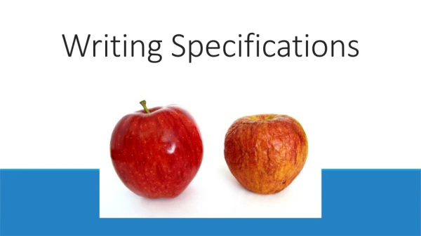 Writing Specifications