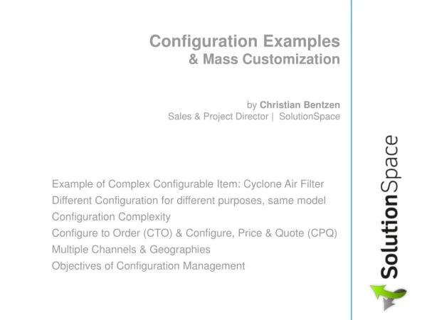 Example of Complex Configurable Item: Cyclone Air Filter