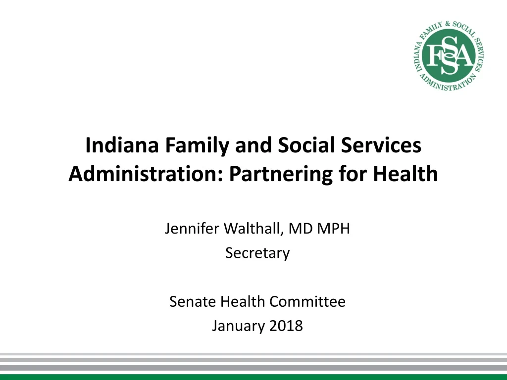 indiana family and social services administration partnering for health