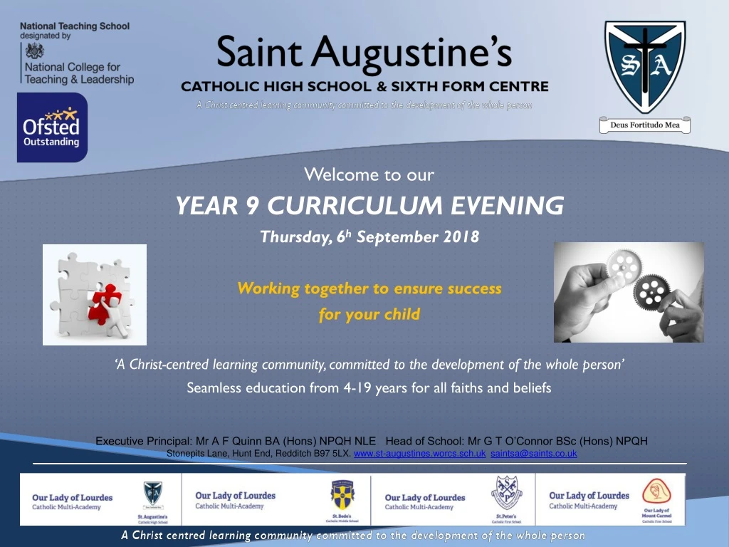 welcome to our year 9 curriculum evening thursday