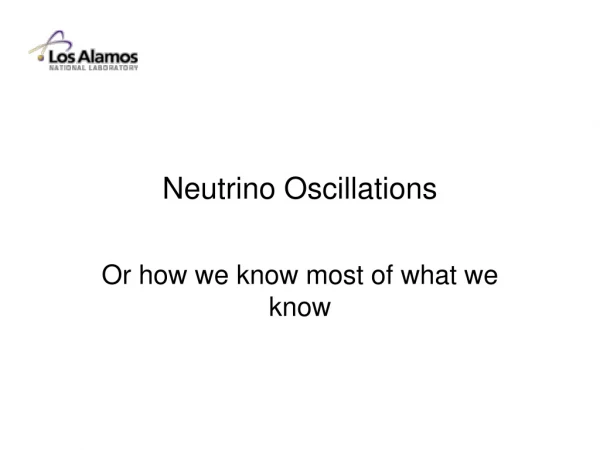 Neutrino Oscillations
