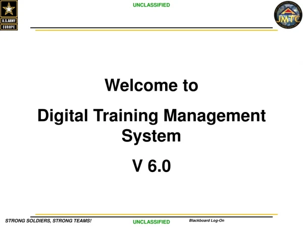 Welcome to Digital Training Management System V 6.0