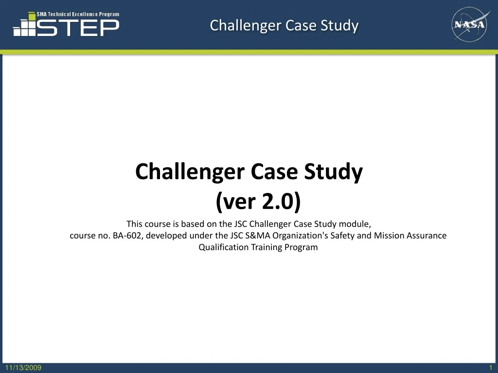 challenger case study ver 2 0 this course