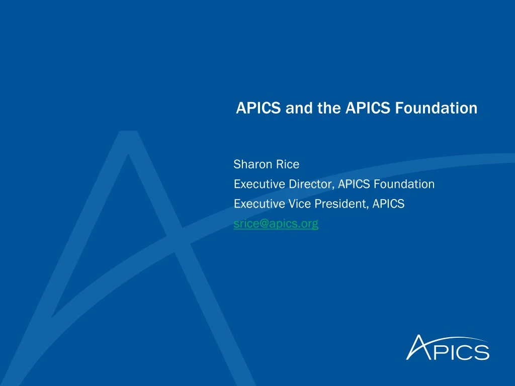 apics and the apics foundation