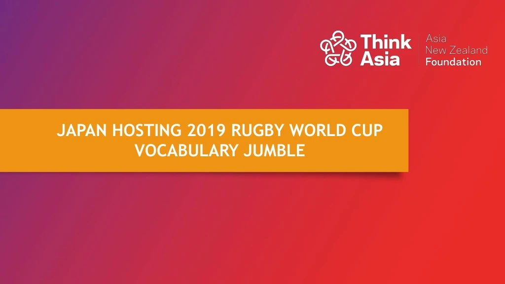japan hosting 2019 rugby world cup vocabulary