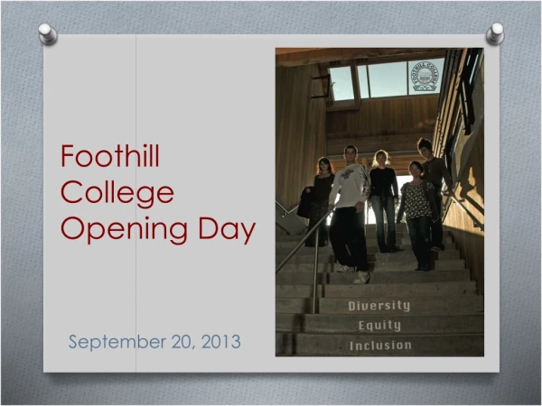 Foothill College Opening Day