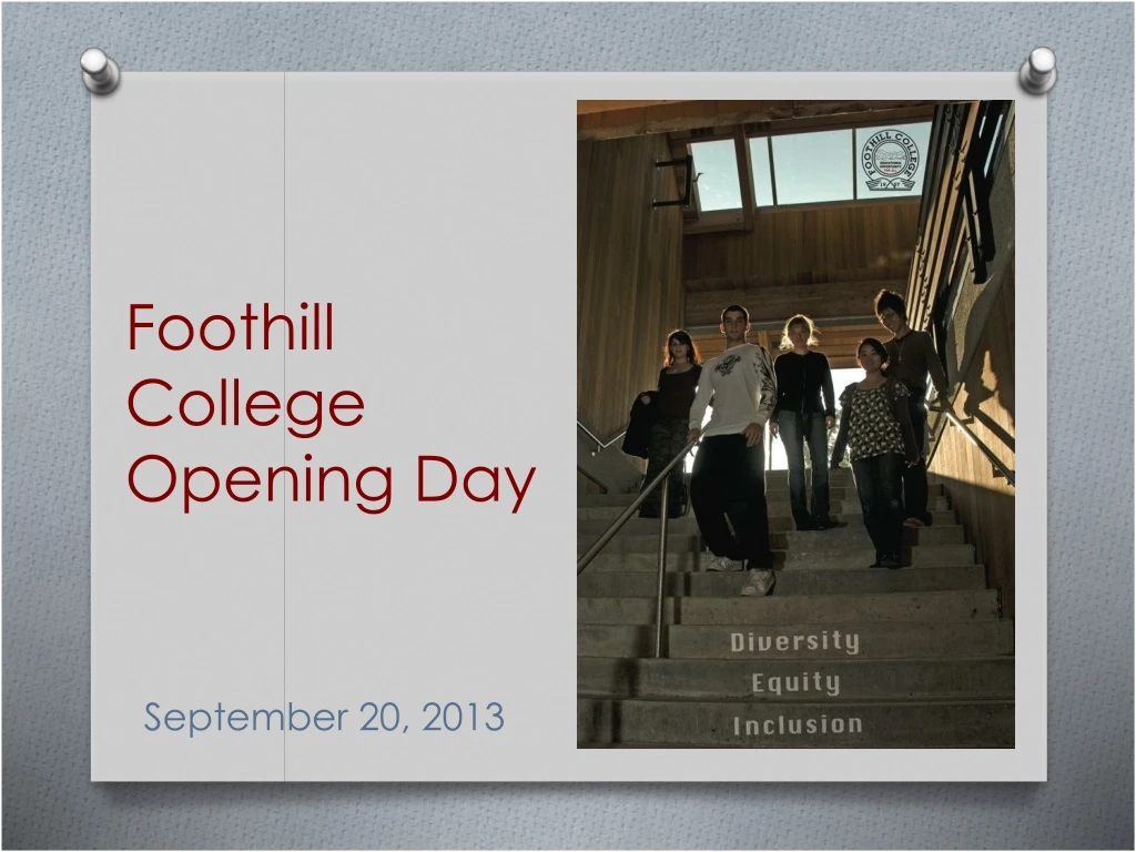 foothill college opening day