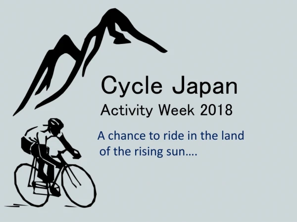 Cycle Japan Activity Week 2018