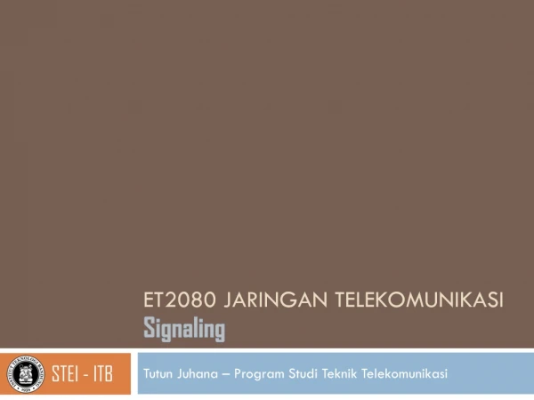 ET2080 JARINGAN TELEKOMUNIKASI
