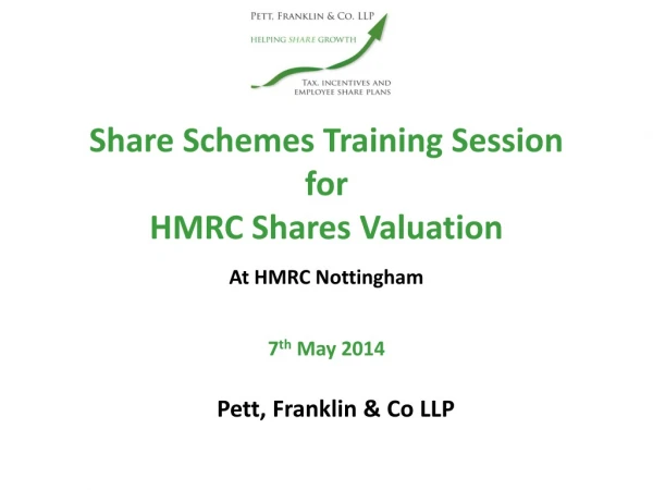 Share Schemes Training Session for HMRC Shares Valuation