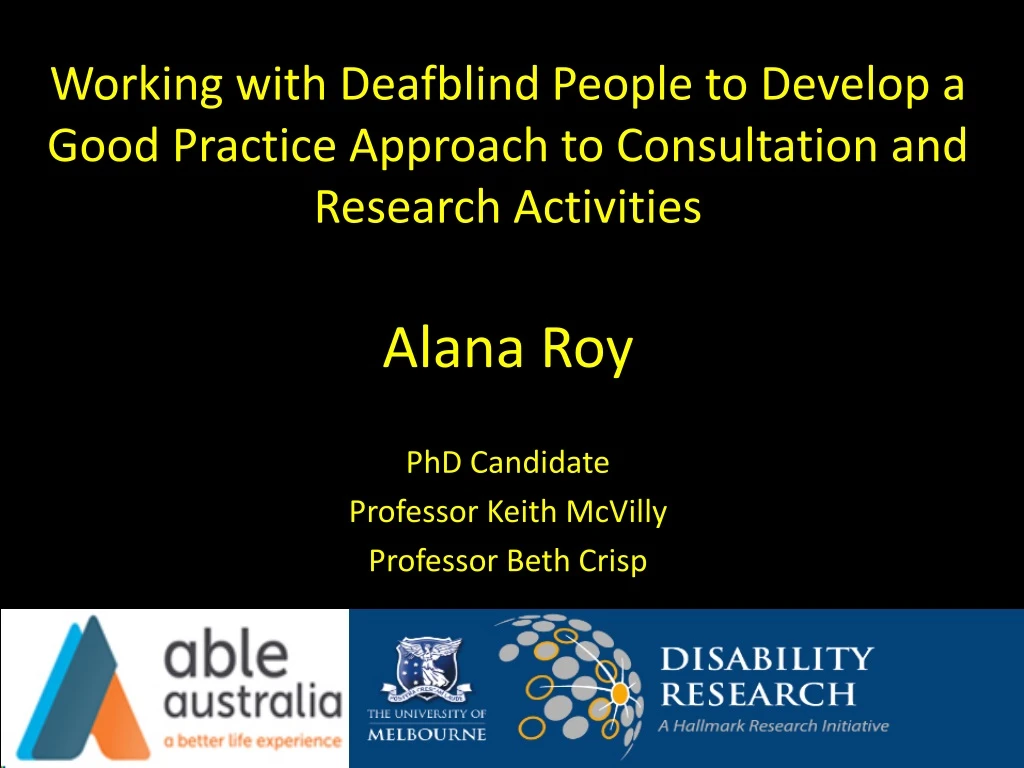 working with deafblind people to develop a good