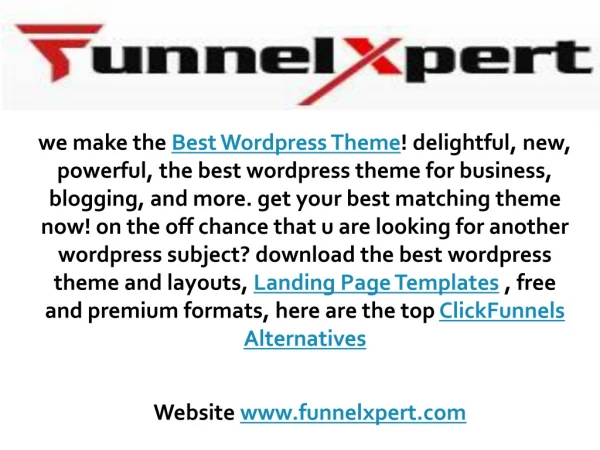 Fastest Funnel Builder,ClickFunnels Alternatives,Best Wordpress Theme