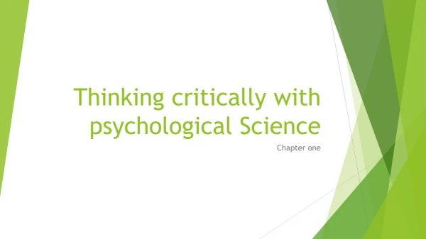 Thinking critically with psychological Science