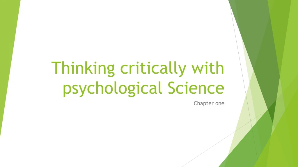 thinking critically with psychological science