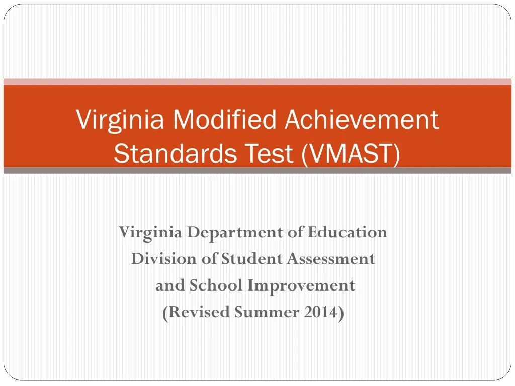 virginia modified achievement standards test vmast