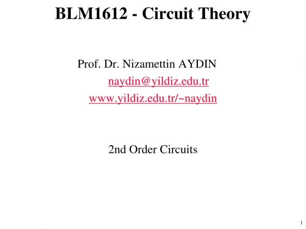 BLM1612 - Circuit Theory