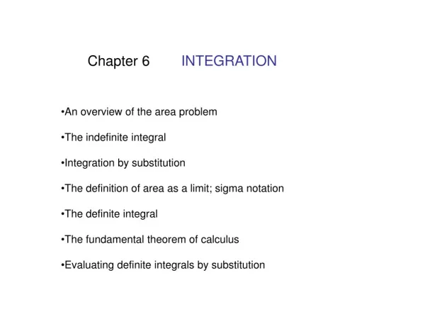 Chapter 6 INTEGRATION