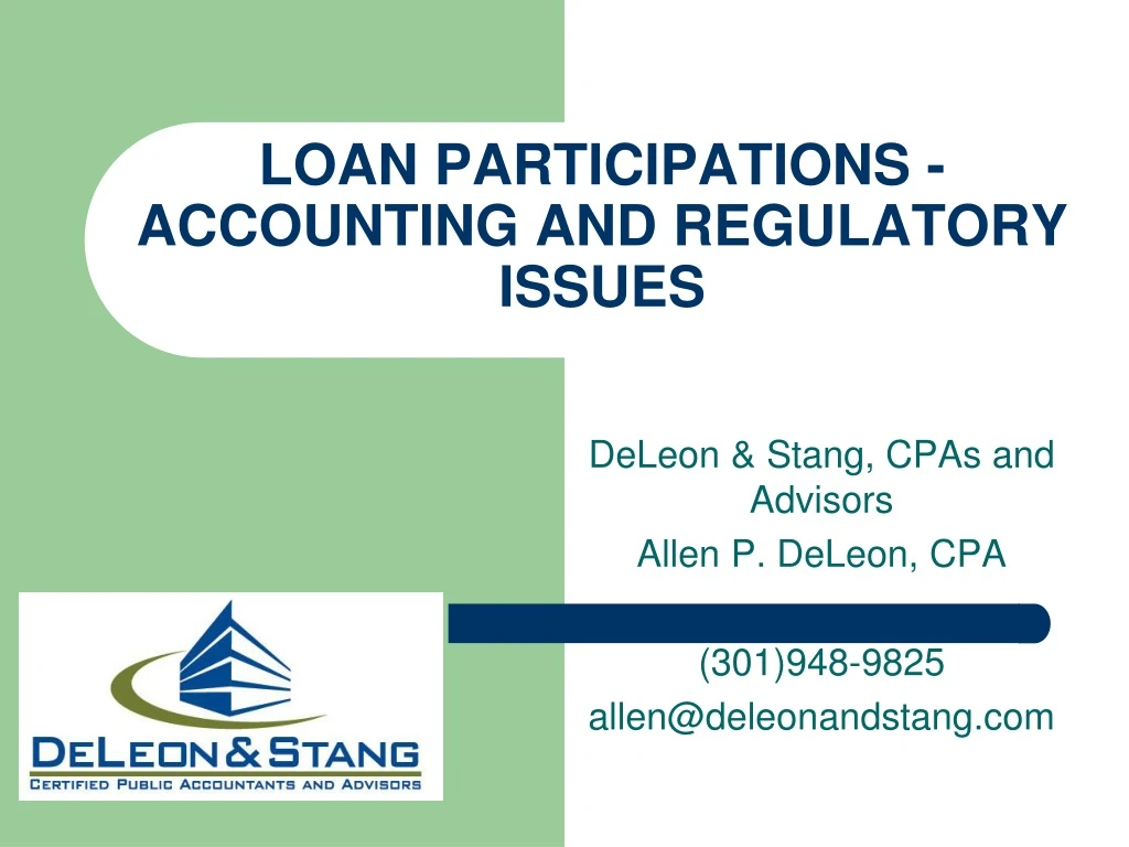 loan participations accounting and regulatory issues