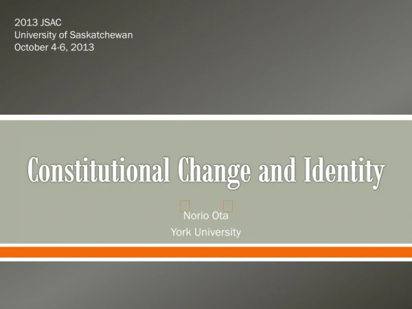Constitutional Change and Identity