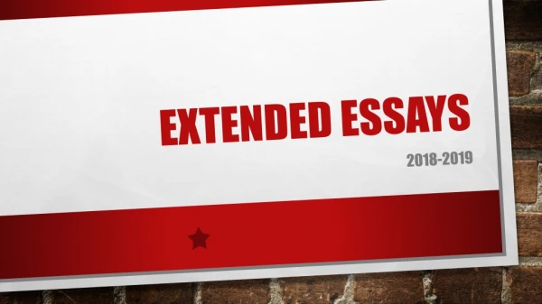 Extended Essays