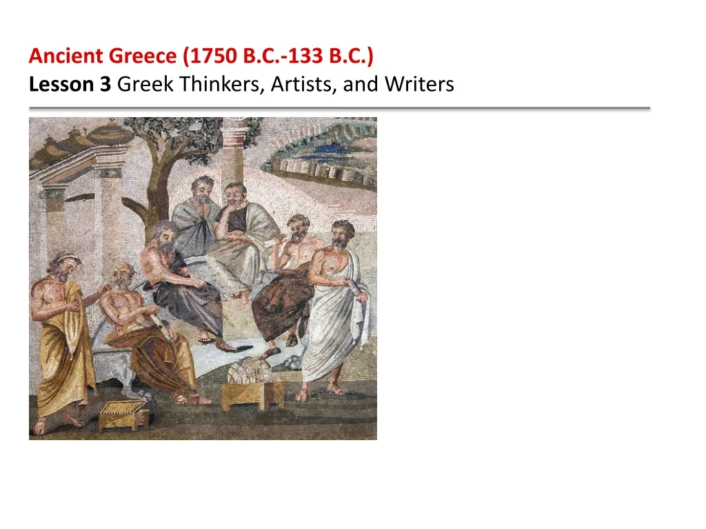 ancient greece 1750 b c 133 b c lesson 3 greek