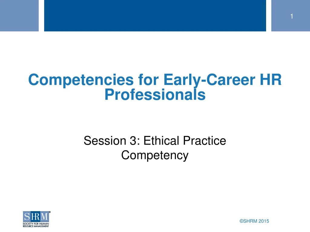 competencies for early career hr professionals