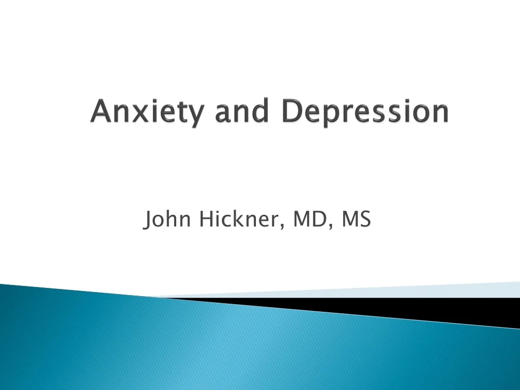 presentation of depression and anxiety