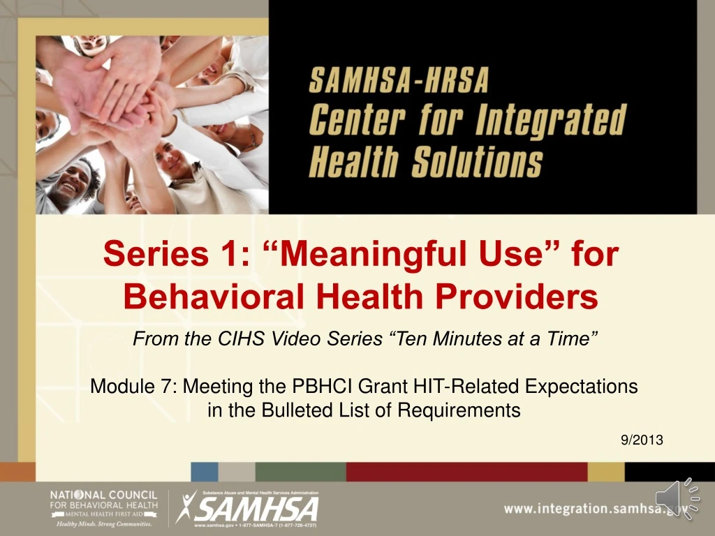 series 1 meaningful use for behavioral health providers