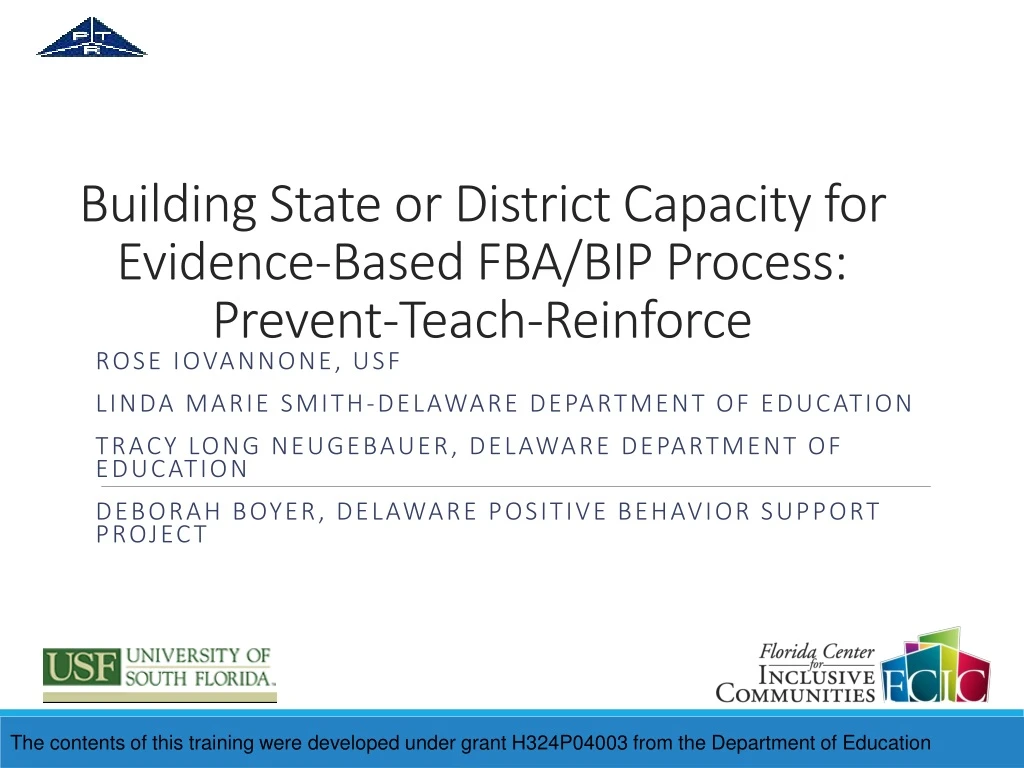 building state or district capacity for evidence based fba bip process prevent teach reinforce