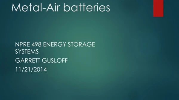 Metal-Air batteries