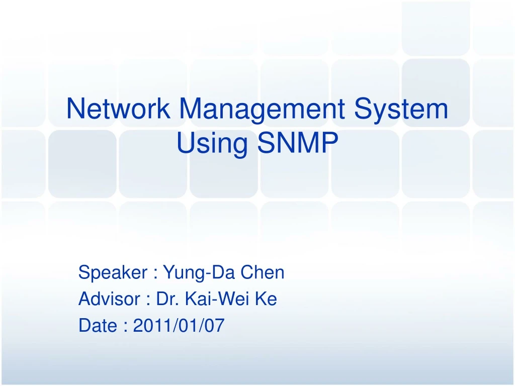 network management system using snmp