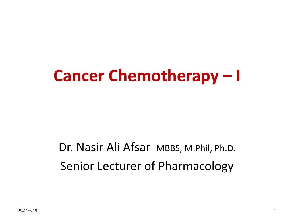 cancer chemotherapy i
