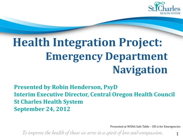 Health Integration Project: Emergency Department Navigation