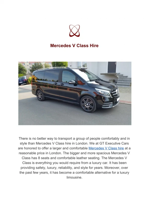 Mercedes V Class Hire in London