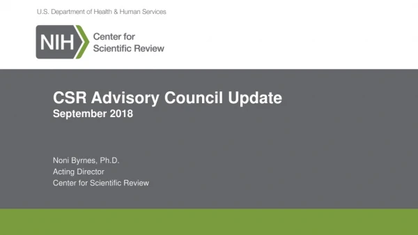 CSR Advisory Council Update September 2018