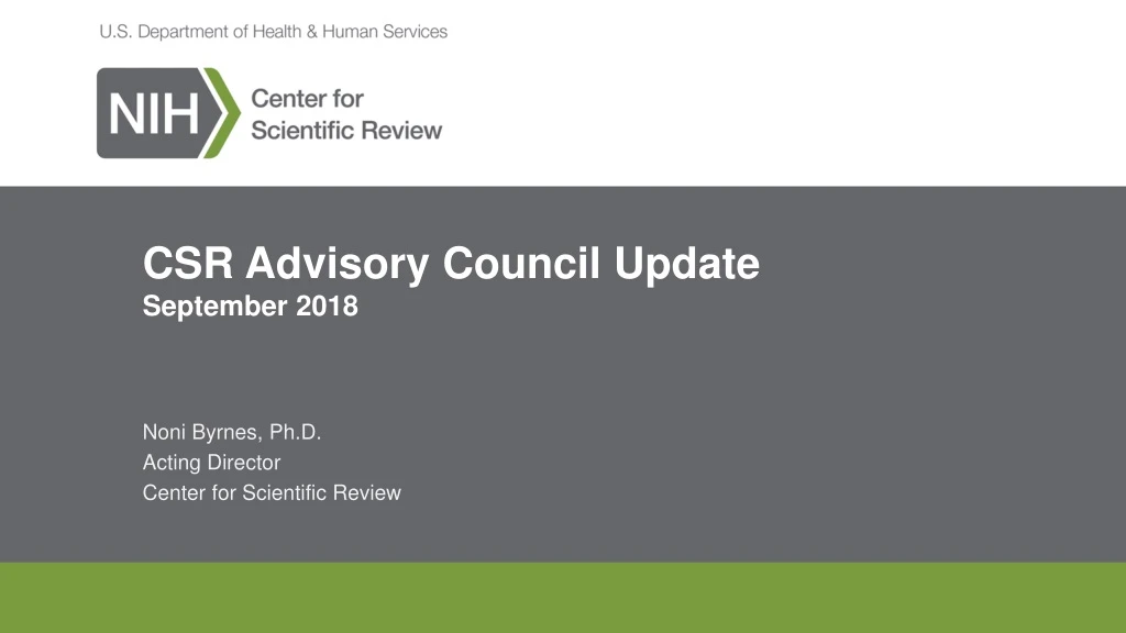 csr advisory council update september 2018