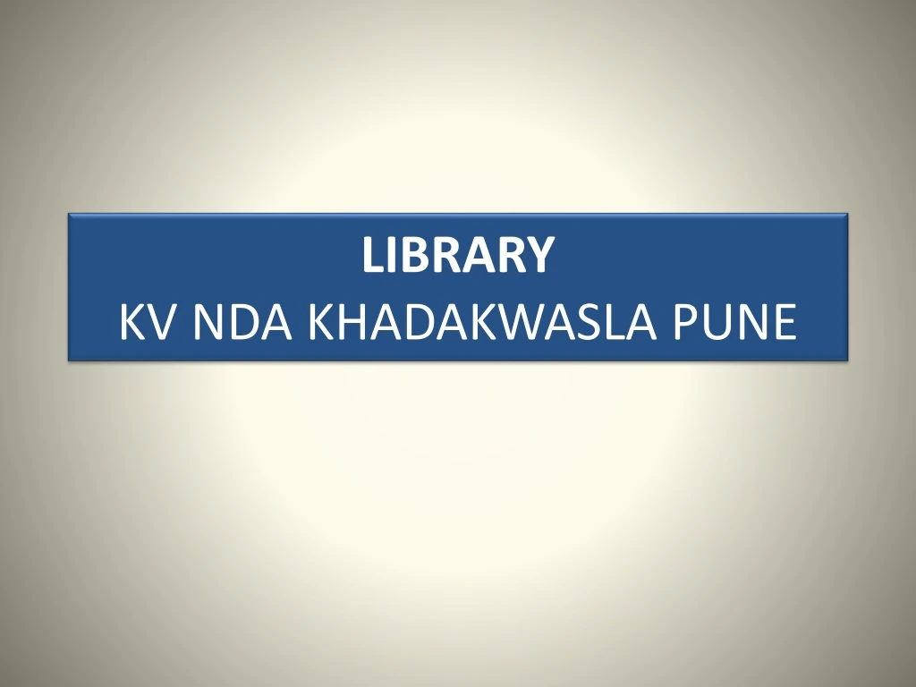 library kv nda khadakwasla pune