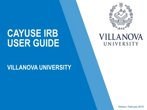 Cayuse IRB USER guide Villanova University