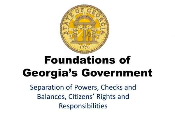 Foundations of Georgia’s Government