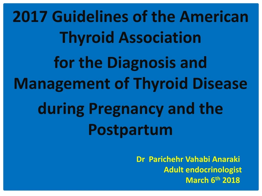 2017 guidelines of the american thyroid