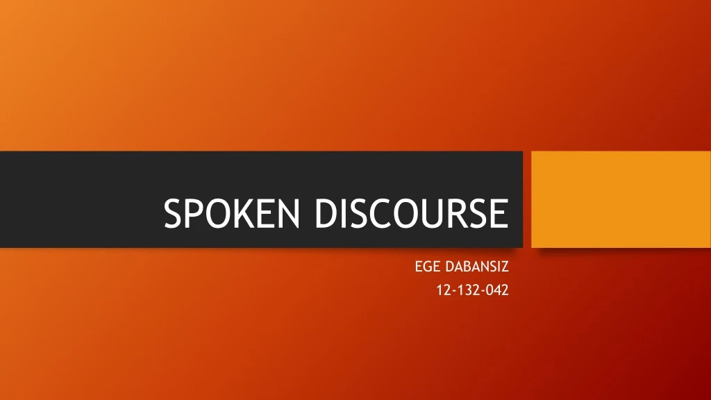 spoken discourse
