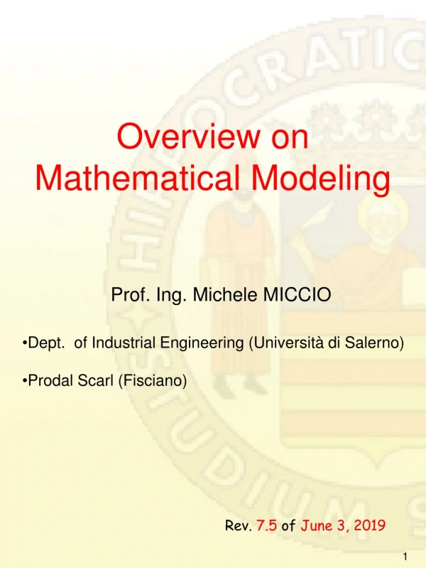 Overview on Mathematical Modeling