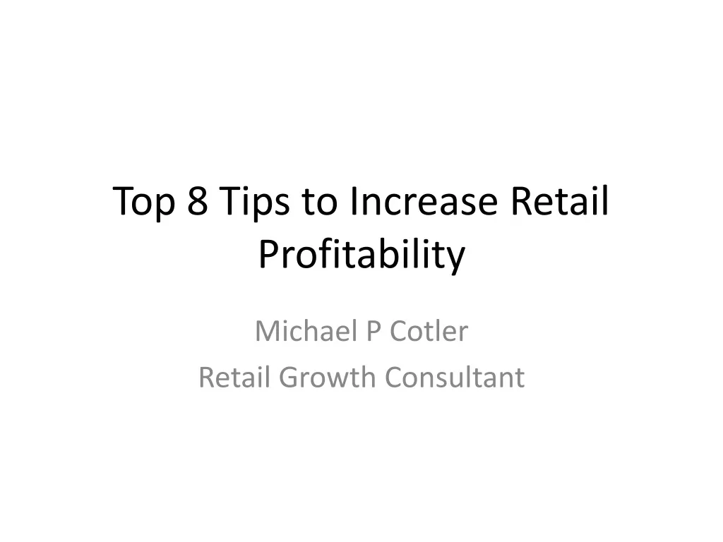 top 8 tips to increase retail profitability