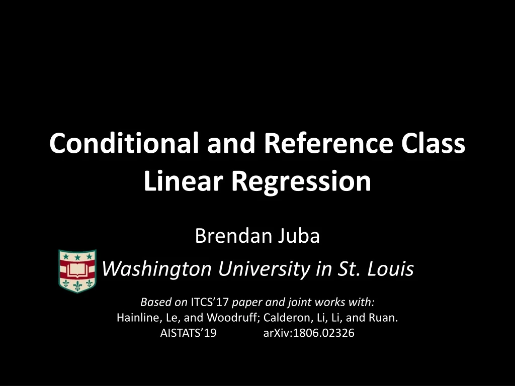 conditional and reference class linear regression
