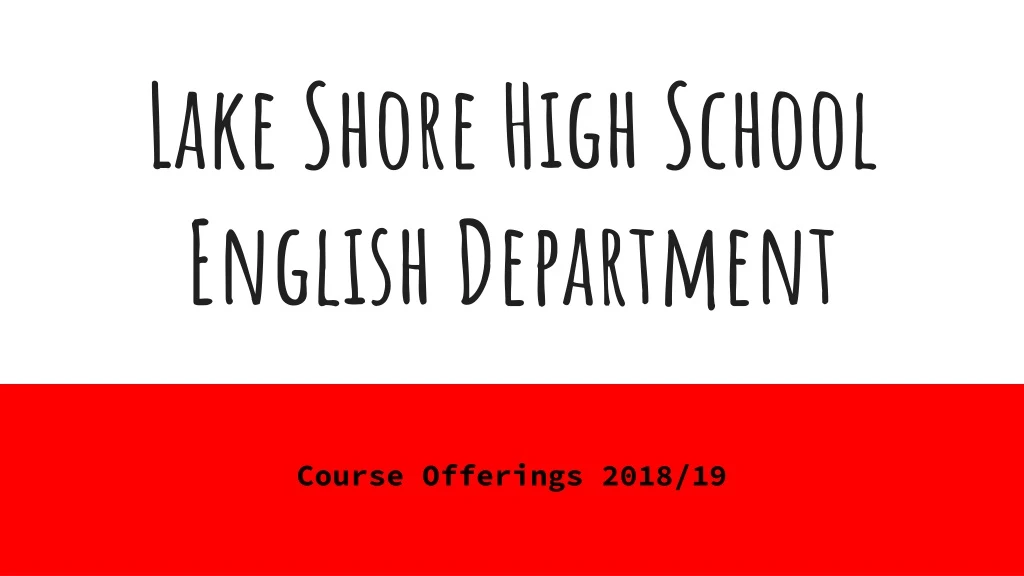 lake shore high school english department